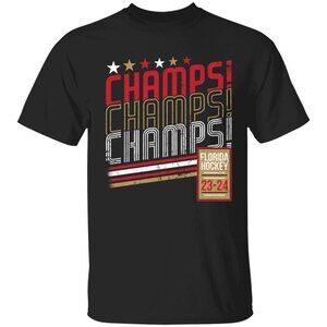 Florida Hockey Champs Champs Champs Shirt Stanley Cup Victory Graphic Tee 51